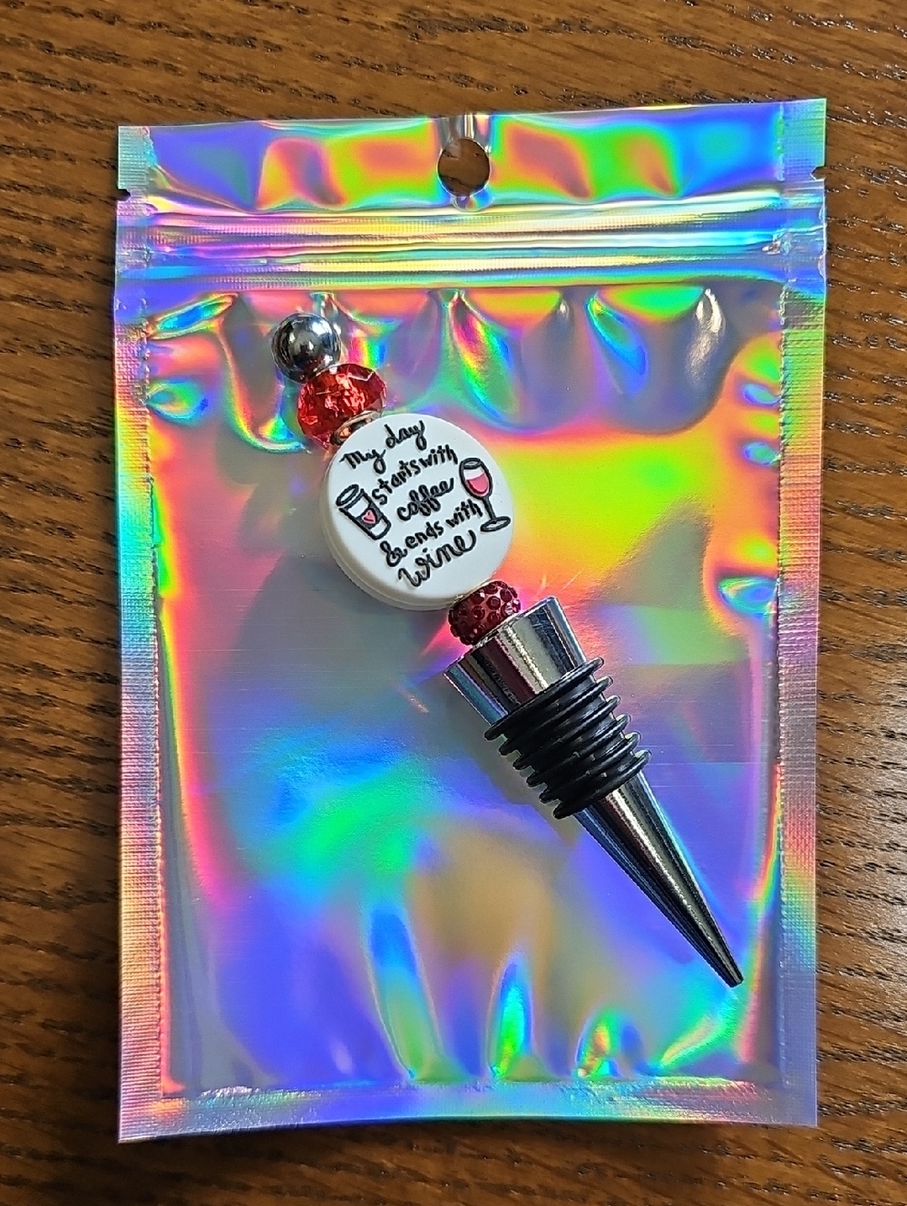 Handmade Beaded Wine Stopper Coffee & Wine Gift New NWT
